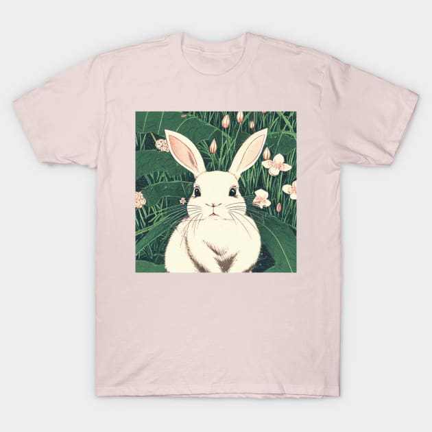 White American Sable Rabbit Cutie Pie Floral Bunny Mom T-Shirt by wigobun